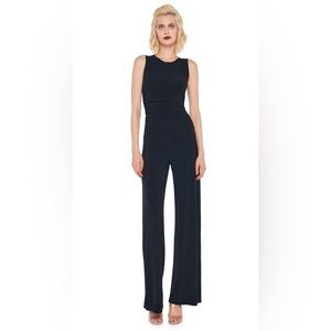NWT NORMA KAMALI Black Shirred Waist Sleeveless Jumpsuit Size Small